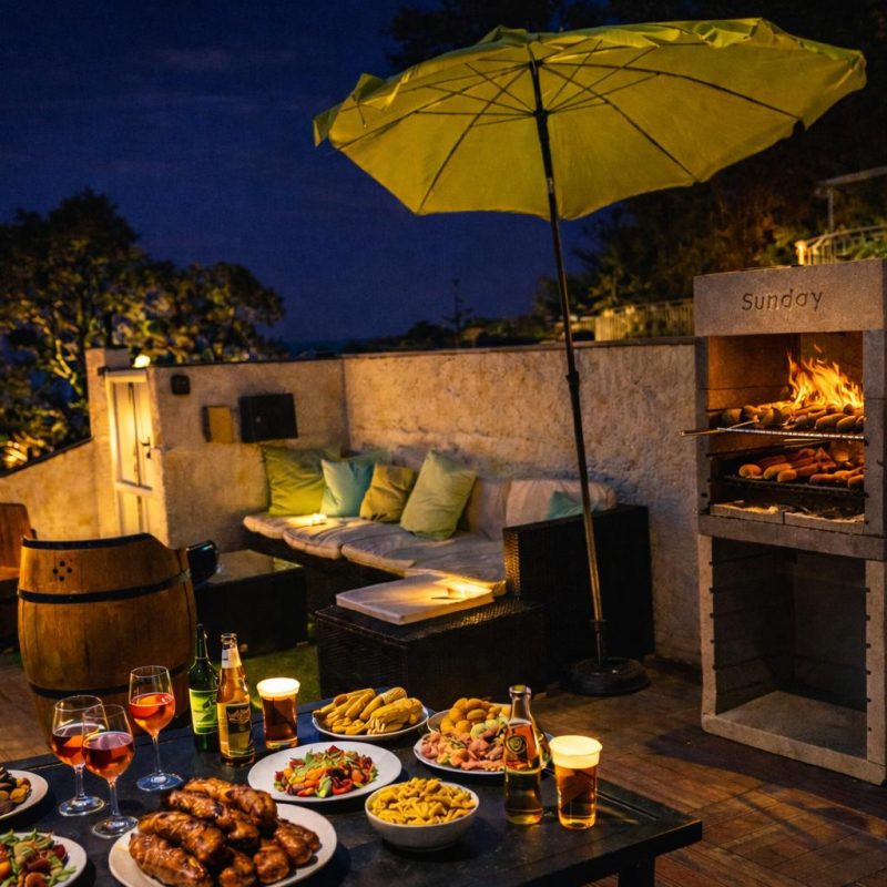 Extérieur Villa le Dauphin, Barbecue de nuit